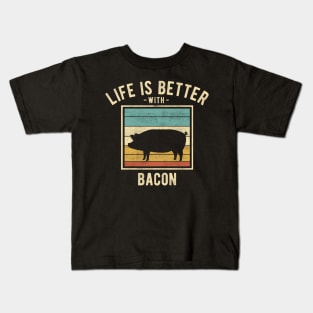 Bacon Sayings -  Retro Funny Bacon Lovers Gift Kids T-Shirt